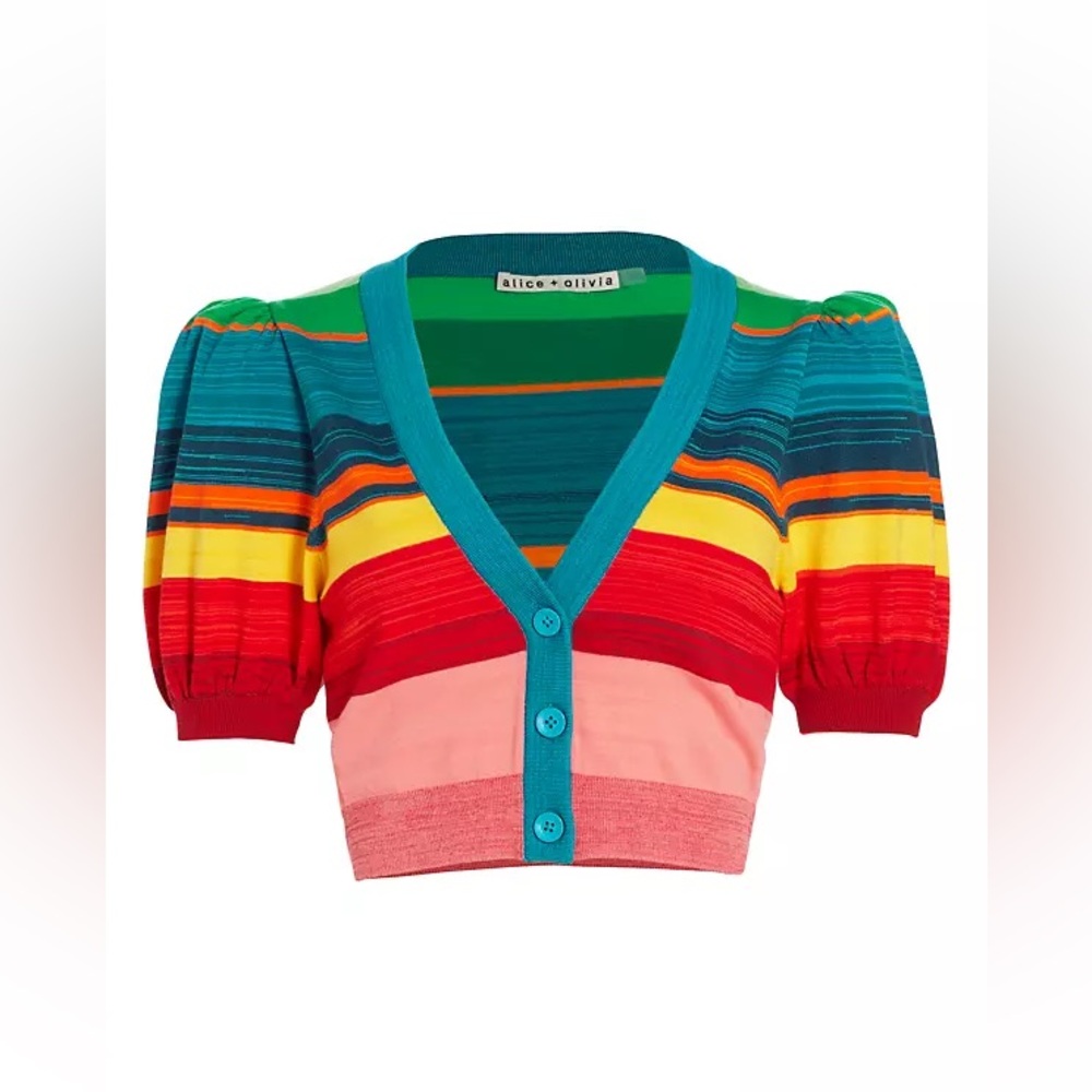 Alice + Olivia Multicolor Striped Cardigan